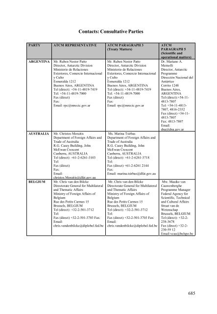 part iv additional documents from xxviii atcm - Antarctic Treaty ...