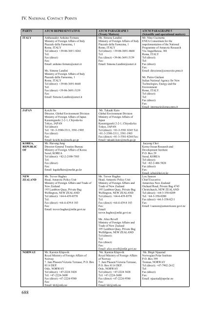 part iv additional documents from xxviii atcm - Antarctic Treaty ...