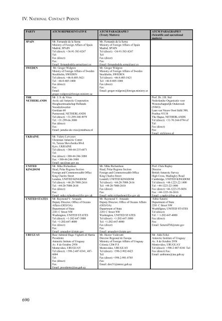 part iv additional documents from xxviii atcm - Antarctic Treaty ...