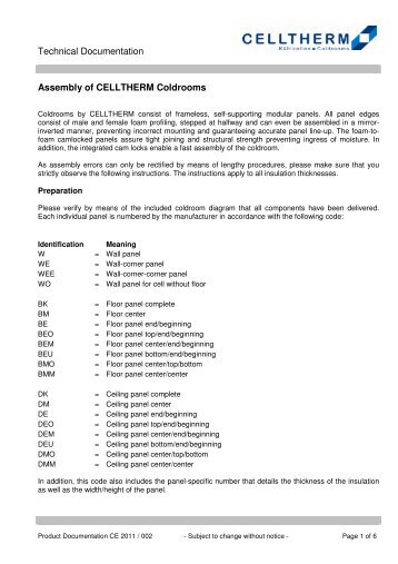 Installation Manual - CELLTHERM