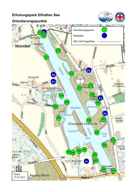 Erholungspark Elfrather See Orientierungspunkte