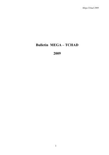 Bulletin MEGA â TCHAD 2009 - The School of Oriental and African ...