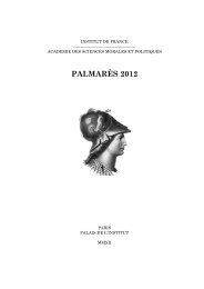 PALMARÃS 2012 - AcadÃ©mie des sciences morales et politiques