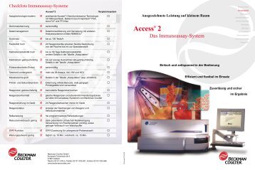 Access® 2 Immunoassay System-Broschüre 1 - Beckman Coulter