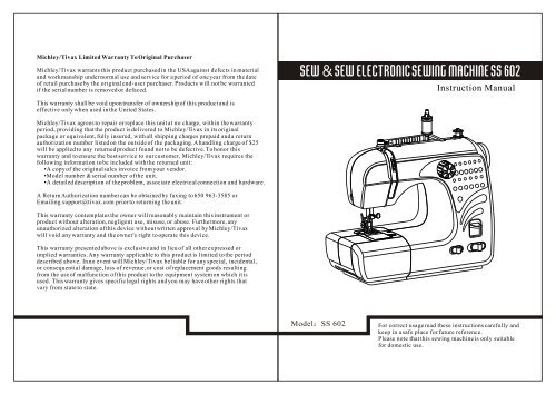 Sew & Sew Electronic Sewing Machine SS 602 - Tivax