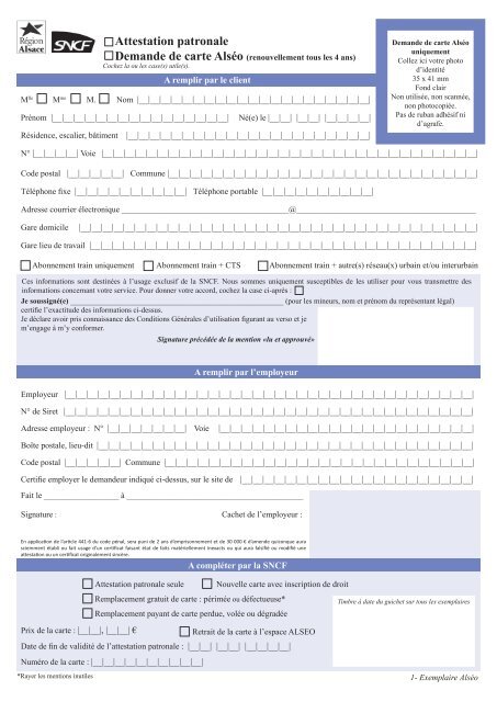 attestation patronale sncf