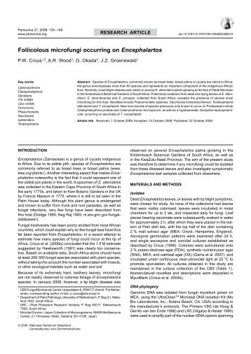 Foliicolous microfungi occurring on Encephalartos - Persoonia