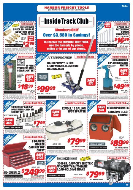 Inside Track Club Harbor Freight Tools
