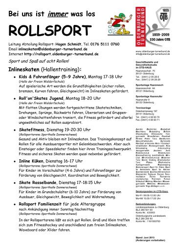 Trainings-/ Angebotszeiten - Oldenburger Turnerbund