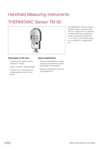 THERMOVAC Sensor TM 90 Handheld Measuring Instruments