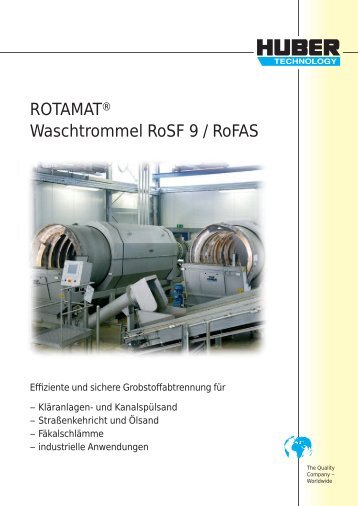 ROTAMATÂ® Waschtrommel RoSF 9 / RoFAS - Hans Huber AG