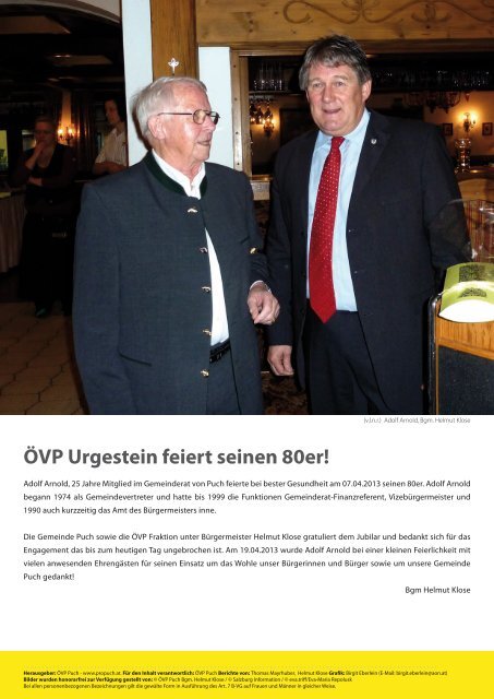 gemeinsam mehr bewegen Die Nachrichten der ÖVP Puch