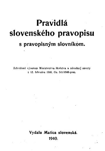 PravidlÃ¡ slovenskÃ©ho pravopisu - JazykovednÃ½ Ãºstav Ä½udovÃ­ta Å tÃºra