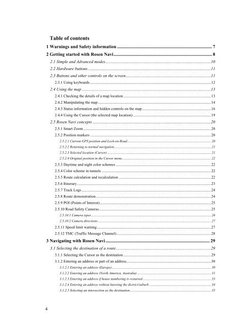 Navigation User's Manual - Rosen