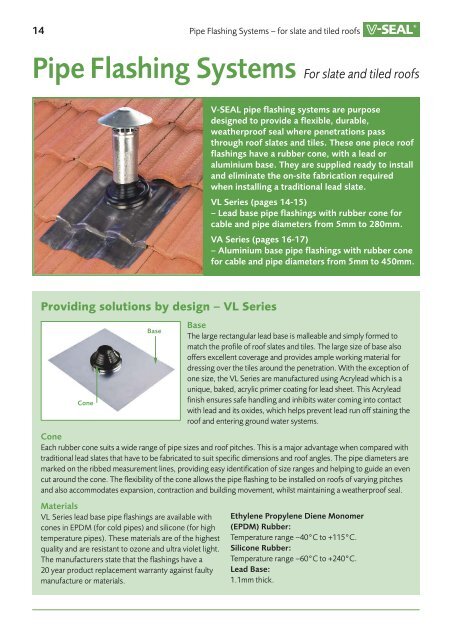 V-SEAL Pipe Flashings For slate and tiled roofs - Brands of Watford