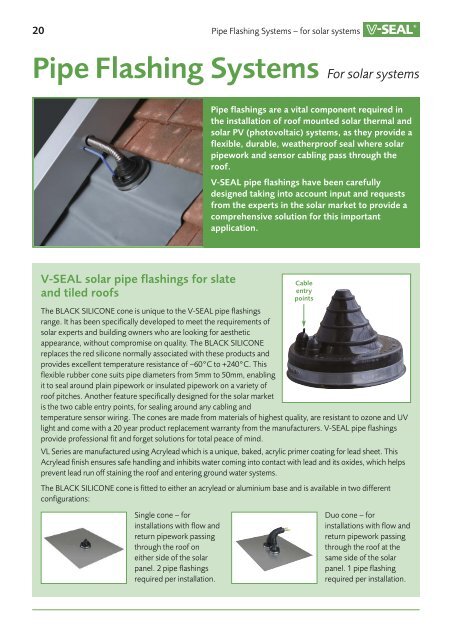 V-SEAL Pipe Flashings For slate and tiled roofs - Brands of Watford