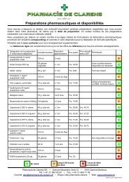 PrÃ©parations pharmaceutiques et disponibilitÃ©s - Pharmacie de ...