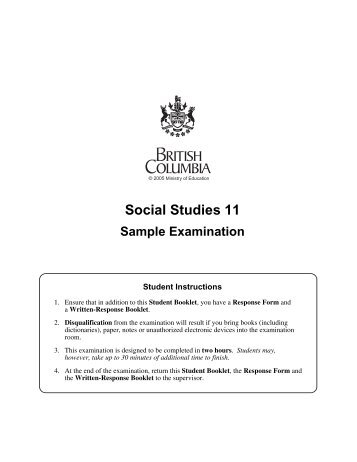 Social Studies 11 Sample Examination - QuestionBank.CA