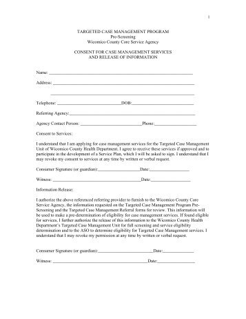 Wicomico Targeted Case Management Referral Form