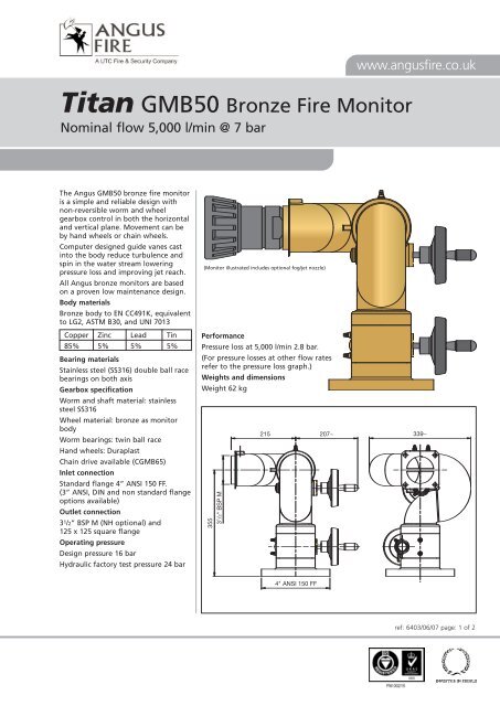 Titan GMB50 Bronze Fire Monitor - Hawkes Fire