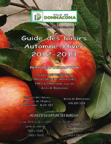 Guide des loisirs automne-hiver 2012-2013 - Ville de Donnacona