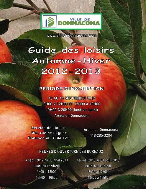 Guide des loisirs automne-hiver 2012-2013 - Ville de Donnacona