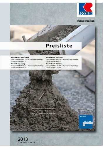 Preisliste zum Download - Kaspar RÃ¶ckelein KG