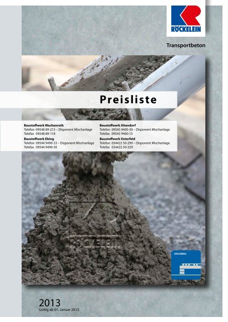 Preisliste zum Download - Kaspar RÃ¶ckelein KG