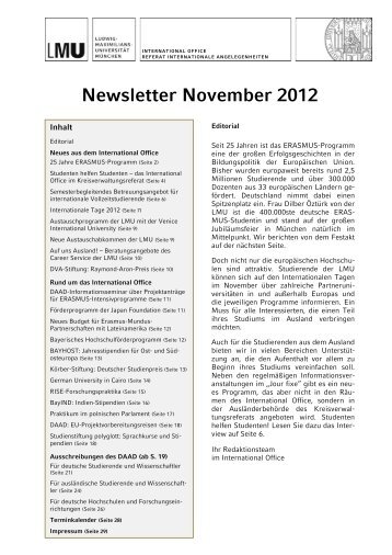 Newsletter November 2012 - LMU