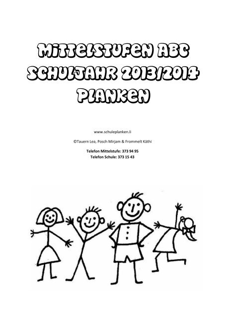 Mittelstufen ABC Schuljahr 2013/2014 Planken - Schule Planken
