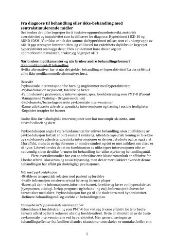 ADHD - fra diagnose til behandling - Helse FÃ¸rde