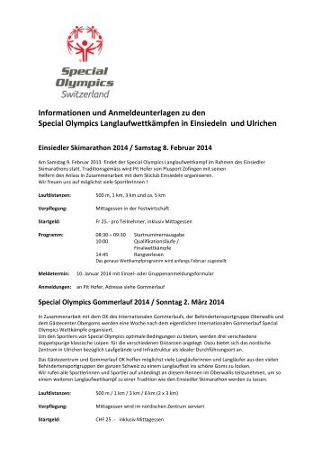 Informationen und Anmeldeunterlagen zu den Special Olympics ...