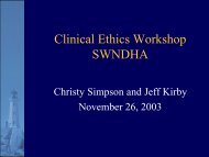 2003 Clinical Ethics Workshop--Kirby Simpson