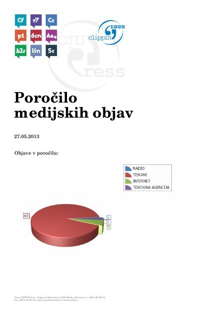 PoroÃ„Â ilo o medijskih objavah - 27.5.2013 - ZAPS