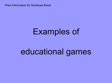 Illustrations of example educational games