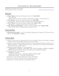 Resume - Yale Chemistry - Yale University