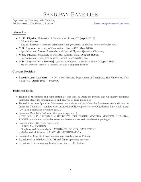 yale resume template pdf