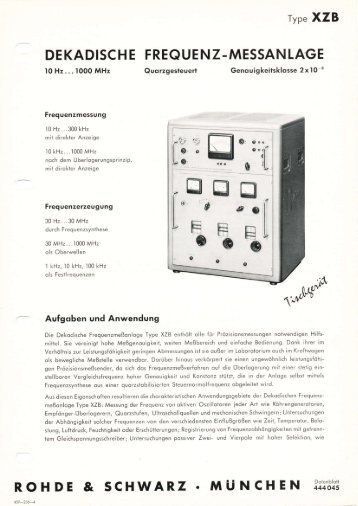 ROHDE & SCHWARZ. MiiNCHEN - Classic Broadcast