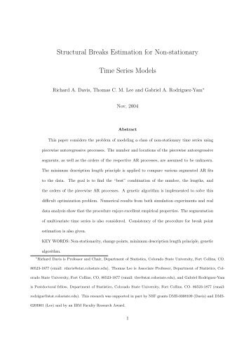 Structural Breaks Estimation for Non-stationary Time Series Models