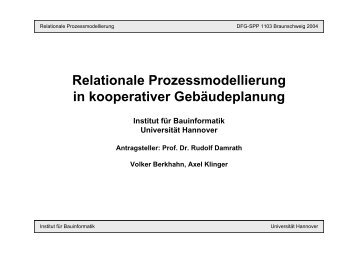 Relationale Prozessmodellierung in kooperativer Gebäudeplanung