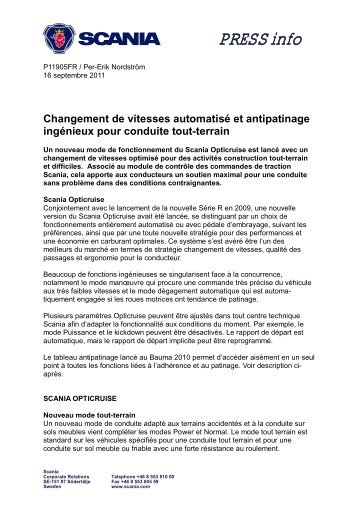 Changement de vitesses automatisÃƒÂ© et antipatinage ... - Scania