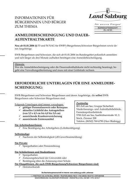 Information Anmeldebescheinigung Deutsch (71 KB) - .PDF