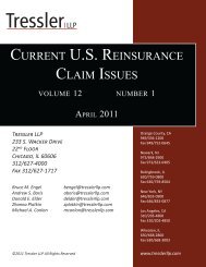 Current U.S. Reinsurance Claim Issues (Vol. 12, No ... - Tressler LLP