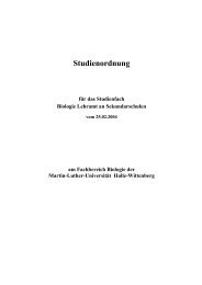 Studienordnung - Fachbereich Biologie der Uni Halle-Wittenberg ...
