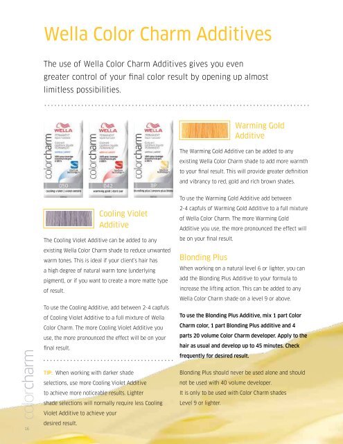 Underlying Pigment Chart Wella