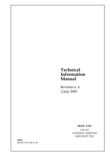 CAEN V767 128 Channel Gen. Purpose MH TDC - Physics