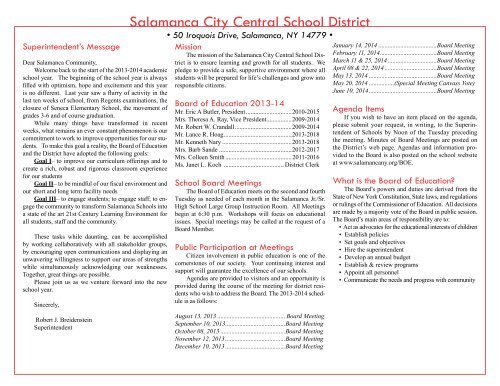 13-14 Calendar - Salamanca City School