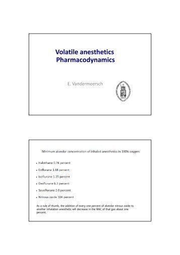 Farmacologie van de inhalatie-anesthetica