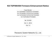 KX-TGP500/550 Firmware Enhancement Notice - psn-web.net