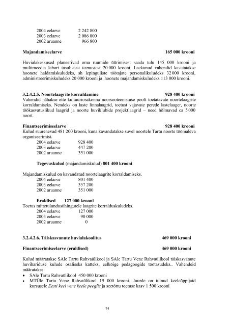 Eelarve seletuskiri (PDF, 584KB) - Tartu